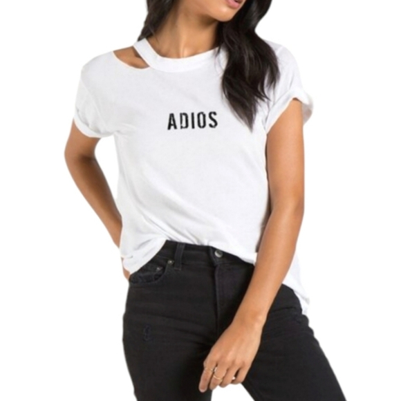 n:Philanthropy Adios White Tee Shirt - Picture 1 of 9